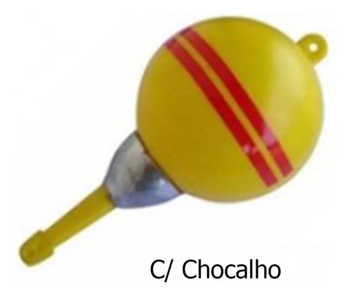 Bóia Paulistinha Chocalho E Chumbo P/ Carpas Robalos Amarelo