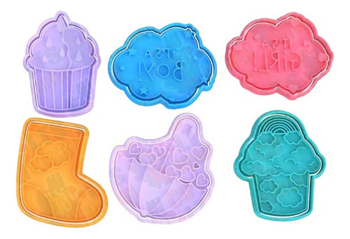 Cortador De Galletas Para  Baby Shower 6 Moldes 