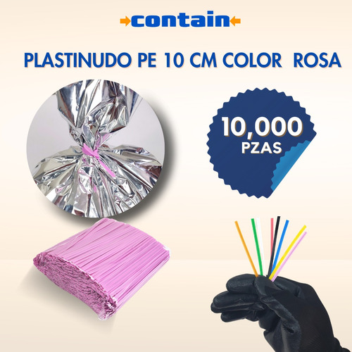 10,000 Plastinudo De Pe, Twister O Alambre Forrado Rosa