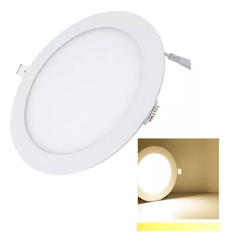 Foco Plafón Led 24w Embutido Redondo Luz 6500k - 3500k 