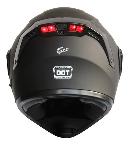 Imagen 9 de 10 de Casco Kov Estelar Abatible Luz Led Con Gafas Certificado Dot