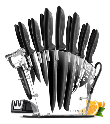 Set De Cuchillos De Cocina De 17 Piezas, Utensilios Completo