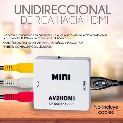 Adaptador rca a hdmi hembra sale