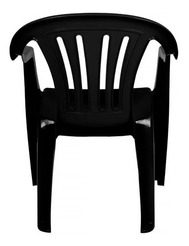 Imagem 8 de 10 de Conjunto Mesa Monobloco + 4 Poltronas Apoio Braço Preta Mor