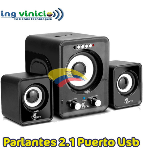 Imagen 2 de 8 de Parlantes Xtech Xts-375 2.1 De 12w Con Puerto Usb Y Micro-sd