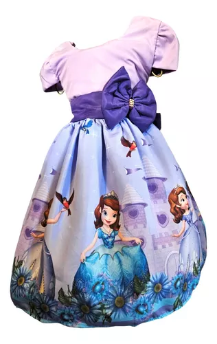 Vestidos de Festa Infantil Temático Para Todas Ocasiões.: Vestido Princesa  Sofia Tema Aniversario.