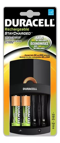 Pilas Recargables Duracell AA + Cargador Rápido