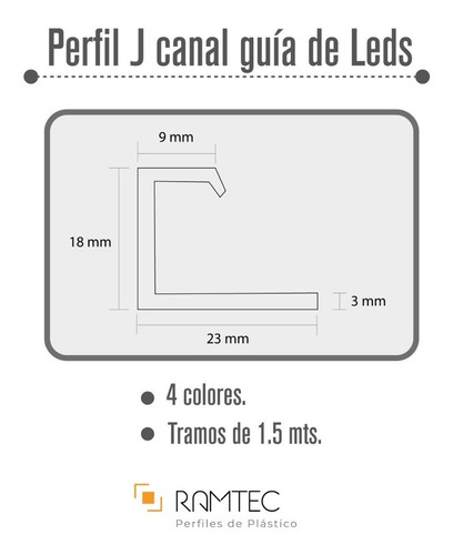 Imagen 3 de 3 de Perfil J Canal Guía De Leds