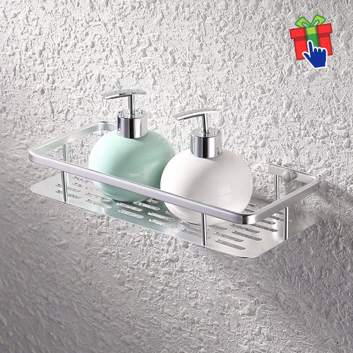 Imagen 4 de 10 de Organizador Estante Rectangular Aluminio Deco Hogar Baño