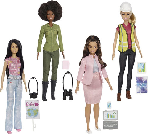 Muñeca Barbie Liderazgo Ecológico Set X 4 Muñecas 