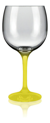 Taça Gran Vinho Haste Colorida Neon 615ml - Allmix Cor Amarelo