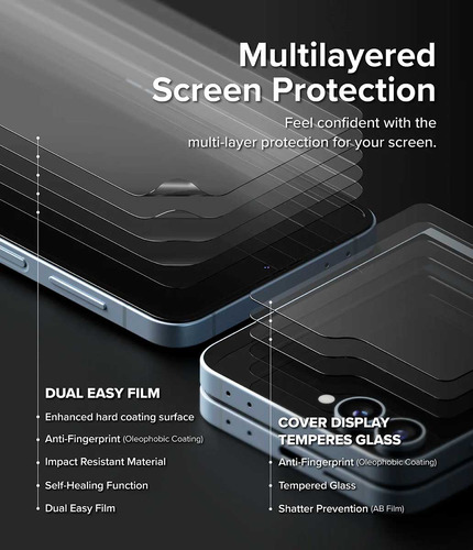 Pack Protector De Pantalla Ringke 3 En 1 Para Galaxy Z Flip6