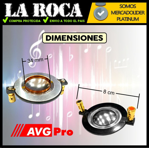 Imagen 4 de 10 de Repuesto Driver Bobina 34mm Aluminio Audio Sonido Pa34
