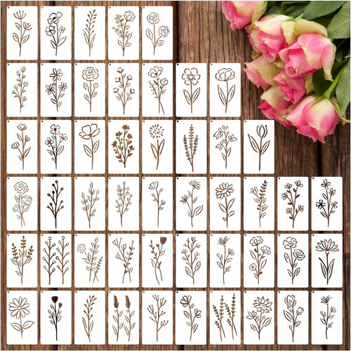 Plantillas De Flores Pequeñas Para Manualidades, 50 Flores,