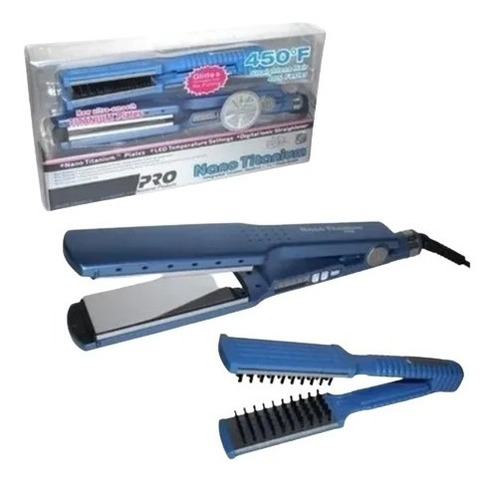 Plancha De Cabello Fina + Cepillo Titanium Pro