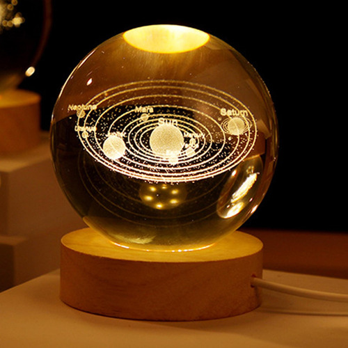 Lámpara De Noche Con Bola De Cristal De 60 Mm Con Base Para