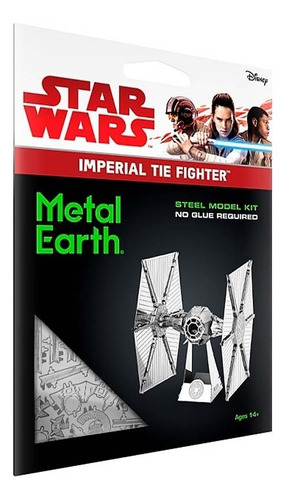 Imagen 2 de 6 de Imperial Tie Fighter Puzzle 3d Metálico Star Wars Earth