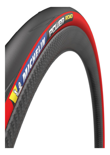 Llanta Michelin 700x25c  Power Road Plegable Roja Ruta