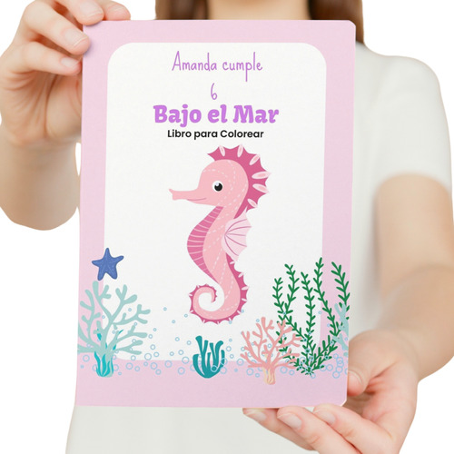 Libro Colorear Personalizado Imprimible Bajo El Mar Cumple