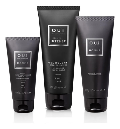 O.u.i Gel De Banho + Creme De Barbear + Pós-barba 