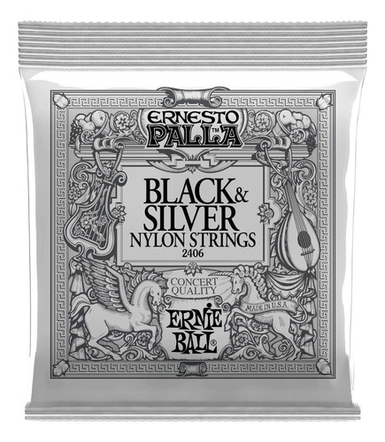 Encordoamento Ernie Ball Ernesto Palla Nylon Black & Silver