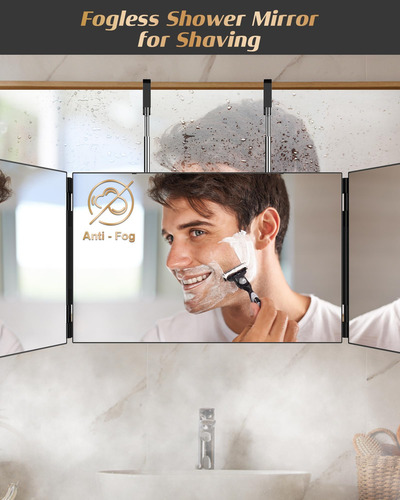 Jusron Espejo De 3 Vías Para Corte De Pelo, Espejo 360 Con G