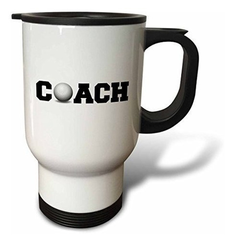Vaso - 3drose Coach, Black Letters With Golf Ball On White B