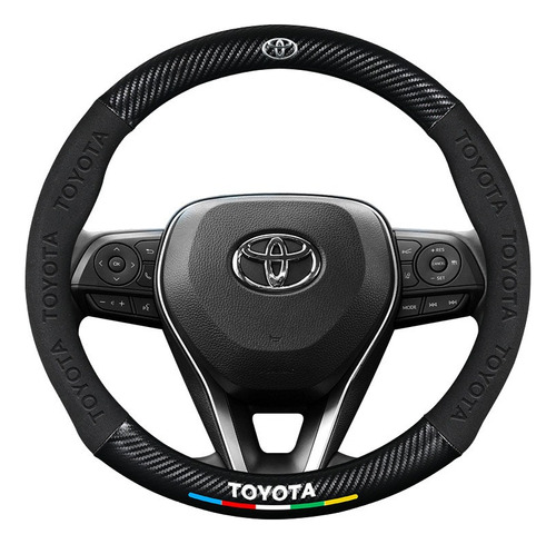 Cubre Volante Toyota Alcantara Fibra Carbono Redondo