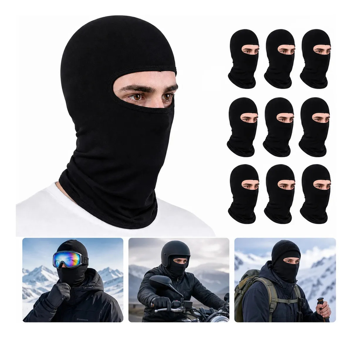10 Toucas Ninja Balaclava Proteção Solar Ou Frio Tamanho Un