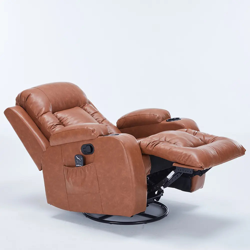 Poltrona Manual Austin do Papai Aquece Massagem Pu Caramelo