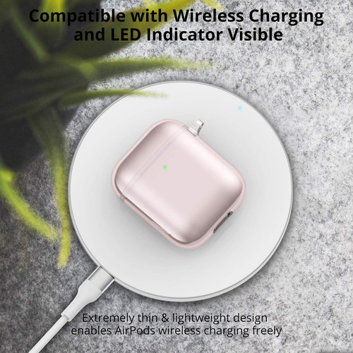 USTIYA Funda Para AirPods 2 Y 1 Case Protector TPU Carcasa Color Transparente Rojo/rosa/mujer Cover