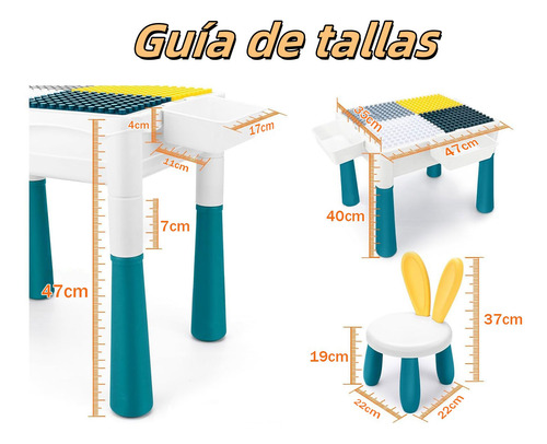 Mesa De Juego De Bloques Multifunción Para Niños Un Conjunto