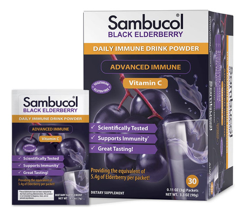 Sambucol Black Elderberry - Polvo De Bebida De Sauco Negro I