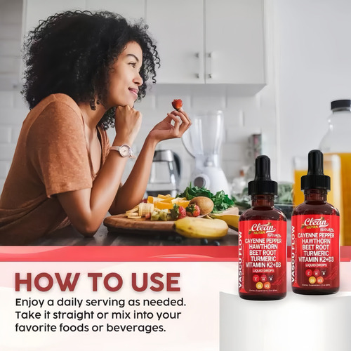 Clean Nutra Chilli Drops Suplemento Líquido + Elfleaf Hawthorn Berry, Vitamina D3 K2 Remolacha Extracto En Polvo