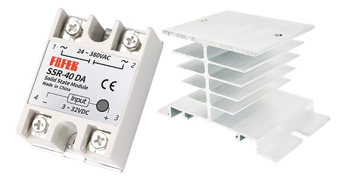 Relé De Estado Sólido Ssr-40 3-32vdc 40a + Dissipador Calor