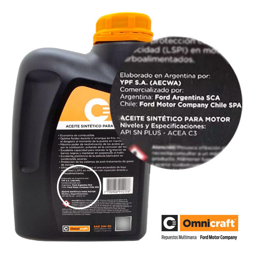 Óleo Omnicraft 5w30 Dpf X 1 Lt Sintético Omni/05W30/Mo/1