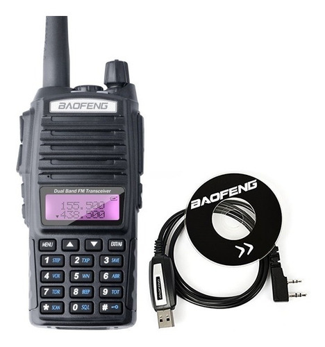 Rádio Ht Comunicador Baofeng Uv82 Dual Band Fm + Cd E Cabo