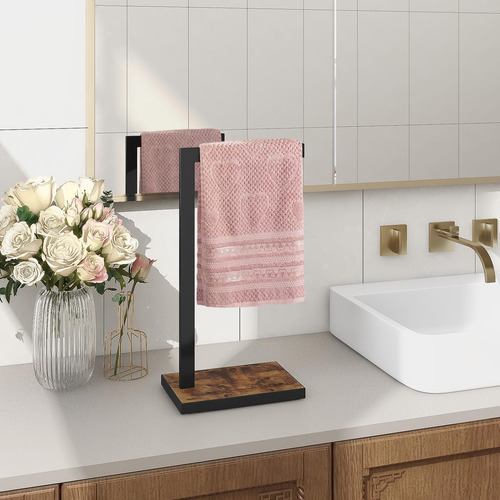 Toallero Para Baño Toallero Con Base De Madera Toallero En F