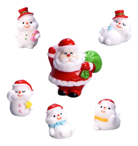 Mini Enfeites De Natal Resina Papai Noel Boneco De Neve Bell
