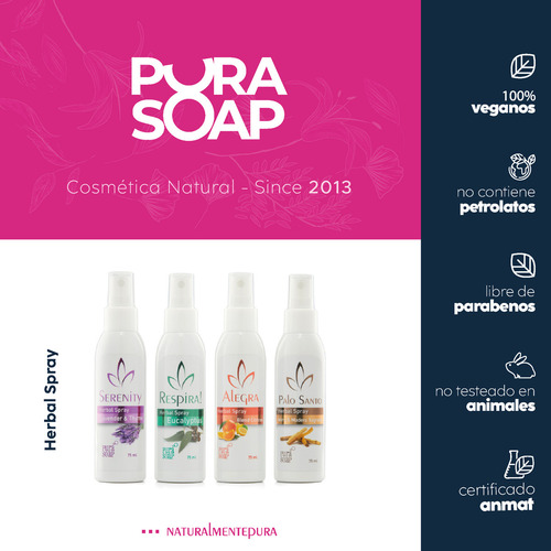 Spray con Aceite Esencial de Lavanda y Tomillo Pura Soap