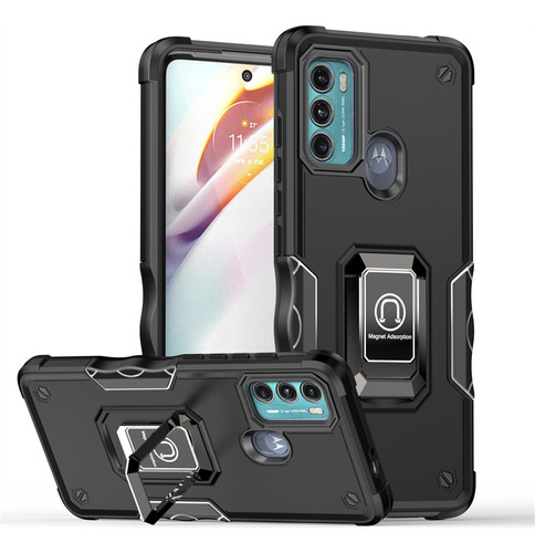 Funda De Silicona De Lujo A Prueba De Golpes Para Motorola Moto G60 G30 G20 G10 E20 E30 E40 Armor Magnetic Metal Ring Ba