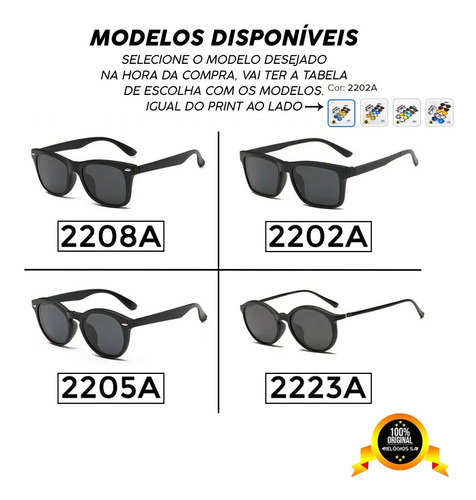 Imagem 5 de 6 de Óculos De Sol Com Armação De Grau Clip On 6 Em 1 Polarizado