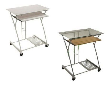 Imagen 3 de 7 de Mesa De Computadora Con Tope De Vidrio 3 Niveles