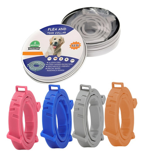 Collar Antiparasitos Para Perros 62cm Anti Pulgas Garrapatas