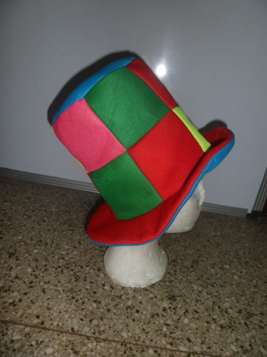 Imagen 7 de 9 de Sombrero Brillante O A Cuadros, Copa Alta Hora Loca Carnaval