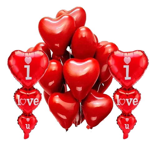10 Globos Corazon Love San Valentin Amor Amistad 14 Febrero