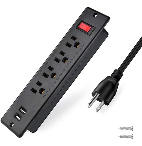 Imagen 1 de 5 de Grommet Toma Corriente Doble Escritorio 4 Tomas Con 2 Usb
