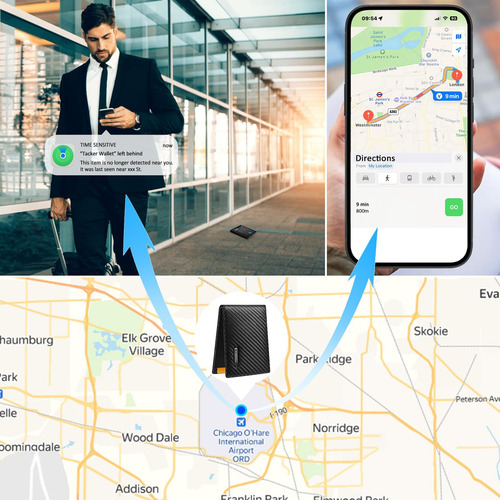 Cartera Inteligente Para Hombres Work For Find My (solo Ios)