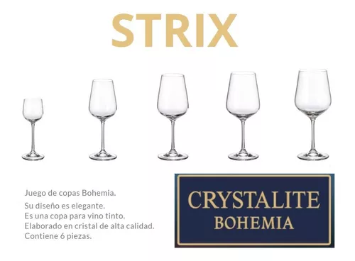 Juego De 6 Copas Para Vino Crystalite Bohemia 450 ml. Bohemia Crystalite  Sylvia