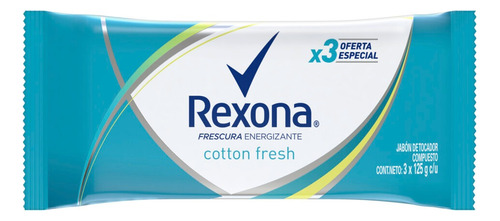 Jabón en barra Rexona Cotton Fresh 125 g pack x 3